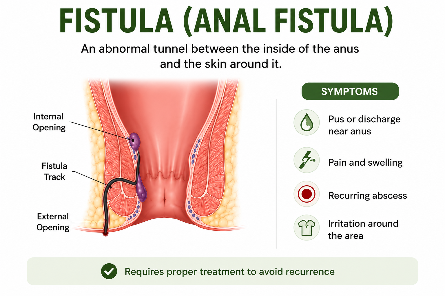 Anal Fistula (Bhagandara / भगंदर) Infographic